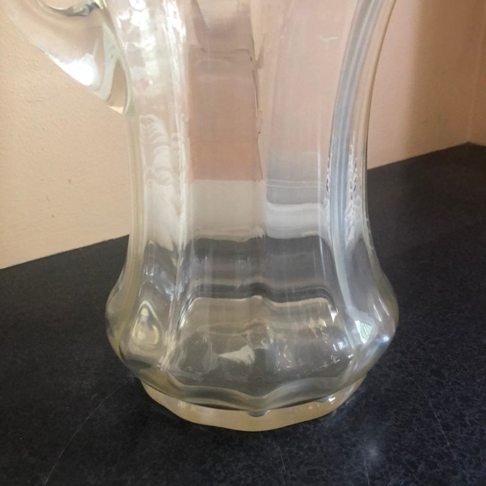 Antique Ruffled Edge Painted Pitcher - Picture 6 of 7